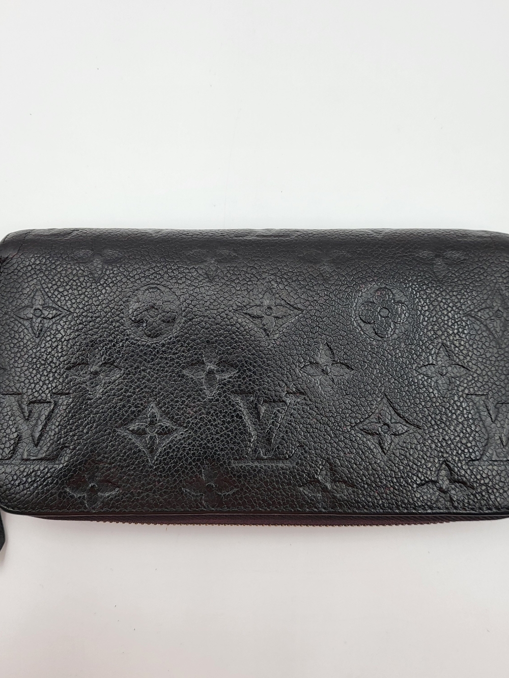 Black Embossed Leather Continental Wallet